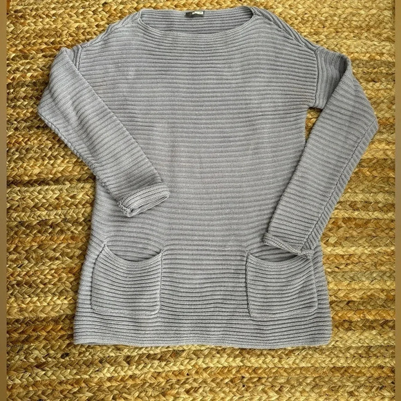 Vince Camuto XS Lilac Ribbed Tunic Seater with Pockets - Picture 1 of 3